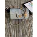 AAA Chanel Original Small Snake skin flap bag AS1116 grey HY25869zK34