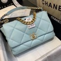 AAA Replica chanel 19 large flap bag AS1162 sky blue HY24635Oy84