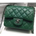 AAA Replica Chanel Classic MINI Flap Bag Litchi Leather A6874 Green HY6138VB75