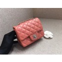 AAA Replica Chanel Classic MINI Flap Bag original Sheepskin Leather A1115 pink silver chain HY4167cf50