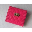 AAA Replica Chanel Matelasse Bi-Fold Wallet Rose Cannage Patterns A48980 Gold HY152cf50