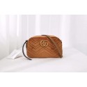 AAA Replica Gucci GG Marmont velvet small shoulder bag 447632 Taupe HY25483VB75