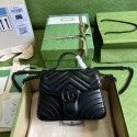 AAAAA Gucci GG Marmont mini top handle bag 702563 black HY2748aM93
