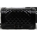 AAAAA Imitation Boy Chanel Flap Bag Original Patent Leather A67025 Black HY22336oT91