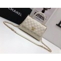 AAAAA Imitation Chanel Classic Top Handle Bag White Cannage Pattern A92290 Gold HY17591oT91