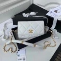 AAAAA Imitation Chanel Flap Shoulder Bag mini Original leather AS2755 white HY7371oT91