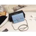 AAAAA Imitation Chanel mini flap bag Grained Calfskin A84512 sky blue HY5181oT91