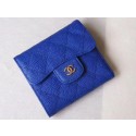 AAAAA Imitation Chanel Tri-Fold Wallet Cannage Pattern Leather A48981 Blue HY9196oT91