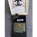 AAAAA Knockoff Chanel classic card holder Grained Calfskin & Gold-Tone Metal 84430 green HY5275Pg26