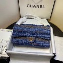AAAAA Knockoff CHANEL Tweed Calfskin -Tone & Gold-Tone Metal AS1112 blue HY24985Pg26