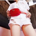 AAAAA Knockoff Gucci GG Marmont Leather Belt Bag 476434 Red HY18415Pg26