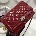 Best 1:1 Boy Chanel WOC mini Flap Bags Patent Leather A33815 Burgundy HY18555eT55
