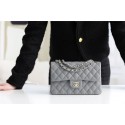 Best 1:1 Chanel Small Classic Handbag Grained Calfskin & silver-Tone Metal A01113 grey HY5675OR71