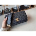 Best 1:1 Chanel small flap bag Lambskin & Gold-Tone Metal AS2052 black HY3120OR71