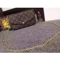 Best 1:1 Louis Vuitton Monogram Canvas Felicie Chain Wallet M61276 Rose HY1035eT55