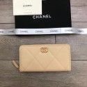 Best Chanel sheepskin & Gold-Tone Metal Wallet A6870 apricot HY13297kr25