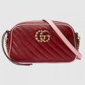 Best Gucci GG Marmont small shoulder bag 447632 Dark red HY887kr25