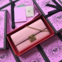 Best Gucci Padlock Continental Wallet Calfskin Leather 453506 Pink HY22422kr25