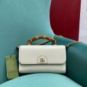 Best Gucci Small top handle bag with Bamboo 675794 white HY4136Ml87