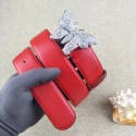Best Quality Gucci leather belt with butterfly 499553 red HY14024xb51