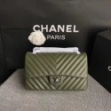 Best Replica Chanel Flap Shoulder Bag Green Original Sheepskin Leather CF1112V Silver HY15163zU69