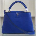 Best Replica Louis Vuitton Original Taurillon Leather CAPUCINES BB Bag M90294 Royal HY16556bj75