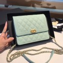 Boy chanel clutch with chain A84433 light green HY12403Pf97