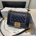 BOY CHANEL flap bag A67085 Navy Blue HY21776Cw85