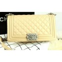Boy Chanel Flap Bag Original Apricot Pearl Sheepskin Leather A67086 Silver HY18000dV68