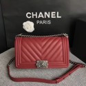 Boy Chanel Flap Bag Original Chevron Leather A67086V Red HY11928dN21