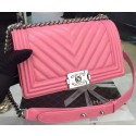 Boy Chanel Flap Bag Original Chevron Nubuck Leather A5708 Rose HY24264Rc99