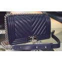 Boy Chanel Flap Bag Original Chevron Nubuck Leather A5708 Royal HY18900Zr53