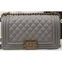 Boy Chanel Flap Bag Original Grey Cannage Pattern A67025 Gold HY25445vj67