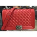Boy Chanel Flap Bag Red Original Sheepskin Leather A67088 Silver HY19182Yr55