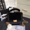 BOY CHANEL Flap Bag with Handle Orylag Calfskin & Gold-Tone Metal A94804 black HY3632bW68