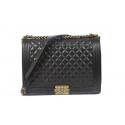 Boy Chanel Flap Shoulder Bag Black Original Sheepskin A67087 Brass HY21835fw56