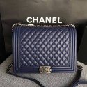 Boy Chanel Flap Shoulder Bag Blue Original Sheepskin Leather A67087 Silver HY15817jf20
