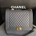 Boy Chanel Flap Shoulder Bag Grey Original Sheepskin Leather A67087 Gold HY9877vX33