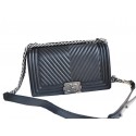 Boy Chanel Flap Shoulder Bag Herringbone Stitching CFA92493 Black HY19235ki86
