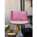 Boy Chanel Flap Shoulder Bag original Snake leather AS67086 pink HY727UF26
