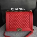 Boy Chanel Flap Shoulder Bag Red Original Cannage Pattern A67087 Gold HY9776tL32