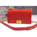 Boy Chanel Flap Shoulder Bag Red Sheepskin Leather A67189 Gold HY14925aj95