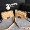 Boy Chanel Flap Shoulder Bag Sheepskin Leather A67085 Apricot HY4075fJ40