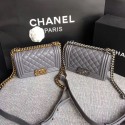 Boy Chanel Flap Shoulder Bag Sheepskin Leather A67085 Grey HY16946ea89