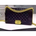Boy Chanel Flap Shoulder Bag Sheepskin Leather A67189 Black HY25553tQ92