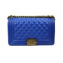 Boy Chanel Flap Shoulder Bags Blue Original Sheepskin A67025 Gold HY8696DO87