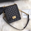 Boy chanel handbag Grained Calfskin & Gold-Tone Metal AS0130 black HY12334Gw67