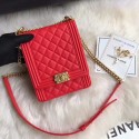 Boy chanel handbag Grained Calfskin & Gold-Tone Metal AS0130 red HY19833lq41