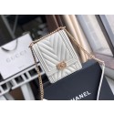Boy chanel handbag Grained Calfskin & Gold-Tone Metal VS0130 white HY22921rf34