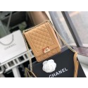 Boy chanel handbag Sheepskin & Gold-Tone Metal AS0130 Camel HY20262EC68